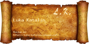 Luka Katalin névjegykártya